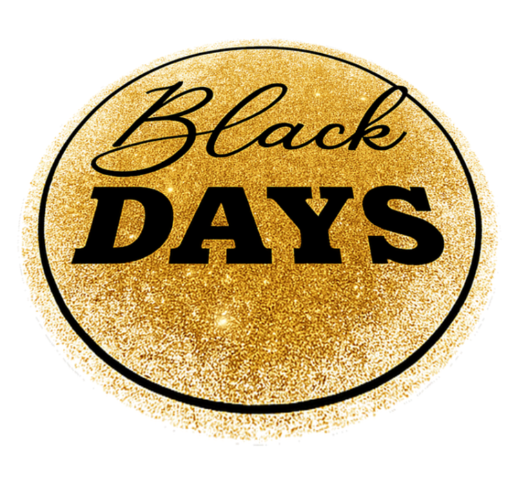 Tapis vinyle black friday blanc et or "jours noirs" - TenStickers