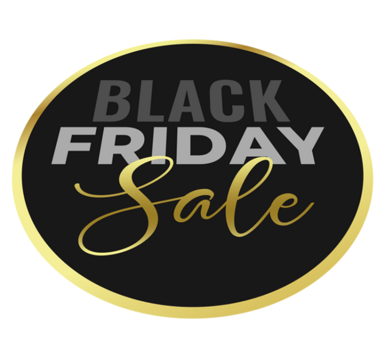 Tapis vinyle black friday fond noir doré - TenStickers