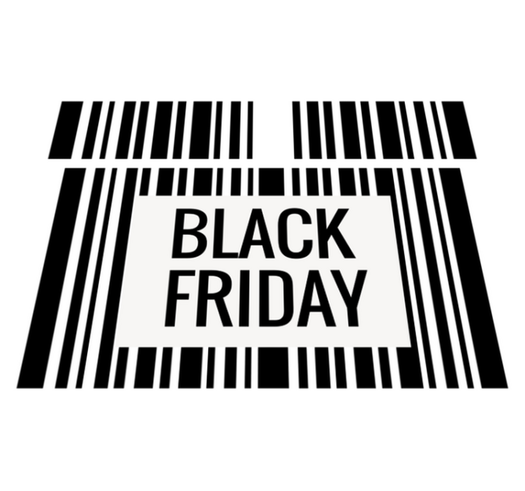 Tapis vinyle black friday code-barres - TenStickers