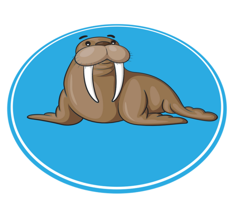 Tapis vinyle animal personnage mignon de morse - TenStickers