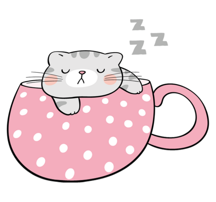 Tapis vinyle animal chat qui dort - TenStickers