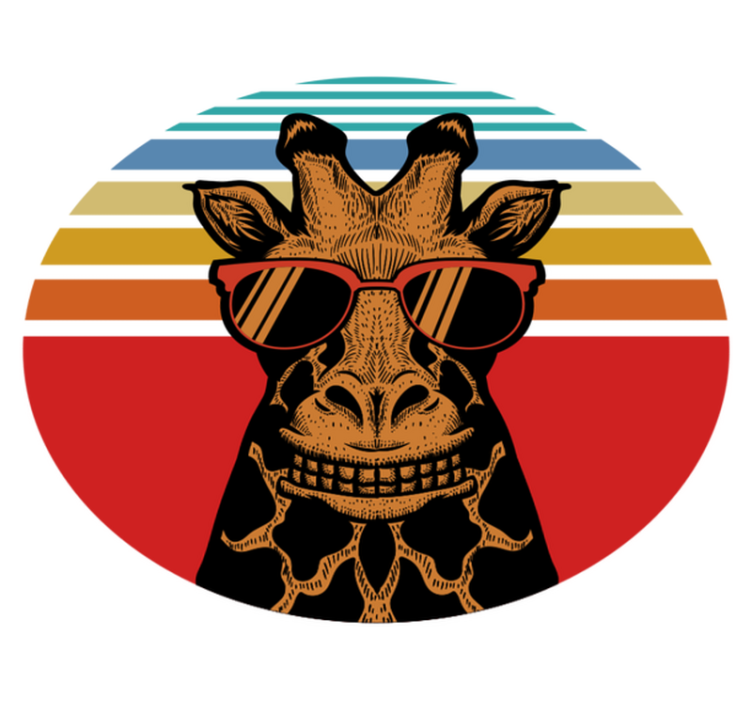 Tapis vinyle animal girafe aux lunettes stylées - TenStickers