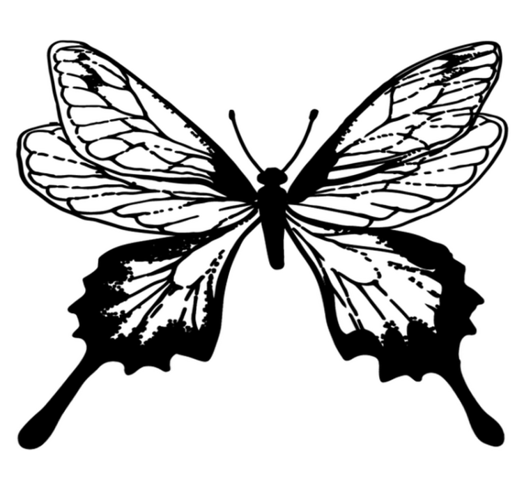 Tapis vinyle animal silhouette de papillon gracieux - TenStickers