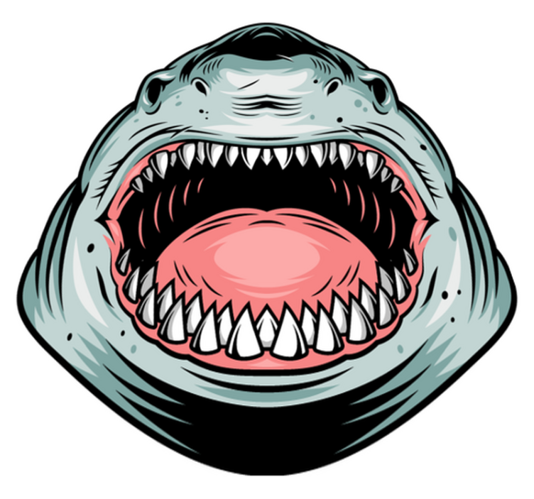 Tapis vinyle animal tête de requin féroce - TenStickers