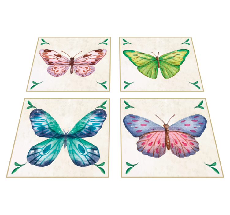 Tapis vinyle animal motifs de papillons éclatants - TenStickers