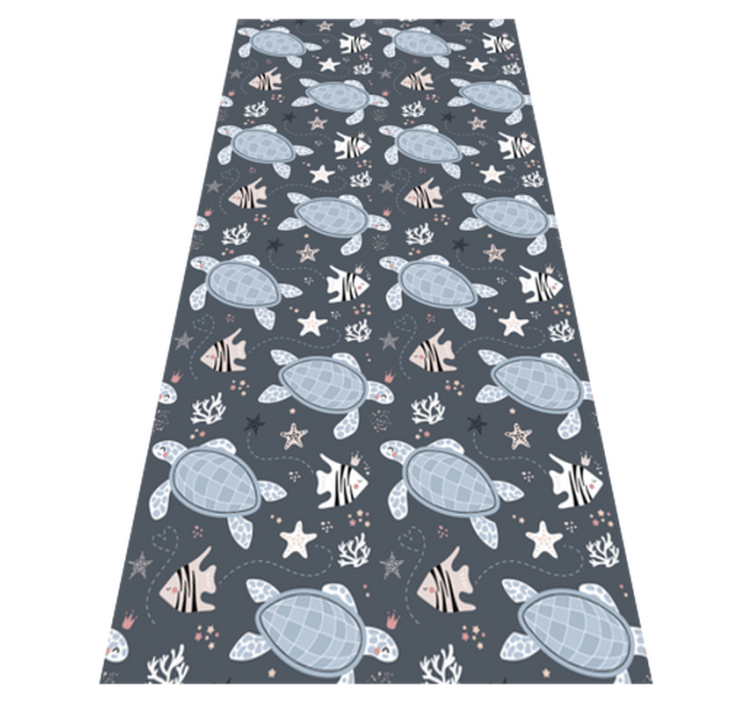 Tapis vinyle animal tortues et poissons sous la mer - TenStickers