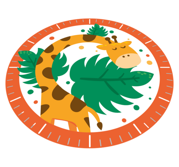 Tapis vinyle animal horloge enfant avec girafe - TenStickers