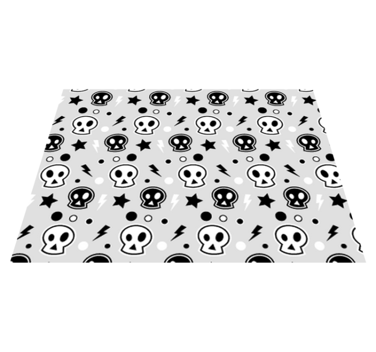 Tapis vinyle pour halloween crânes gris et blancs - TenStickers