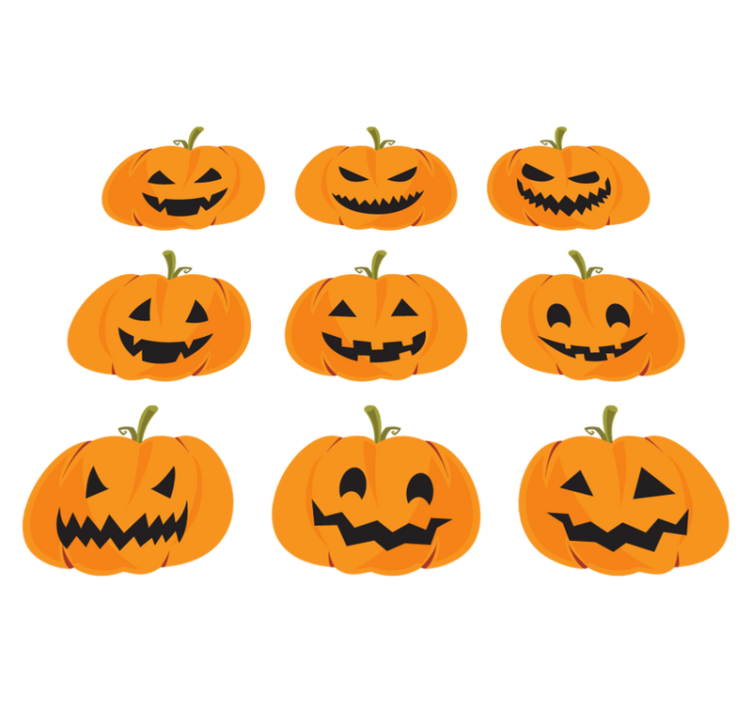 Tapis vinyle pour halloween ensemble de citrouilles - TenStickers