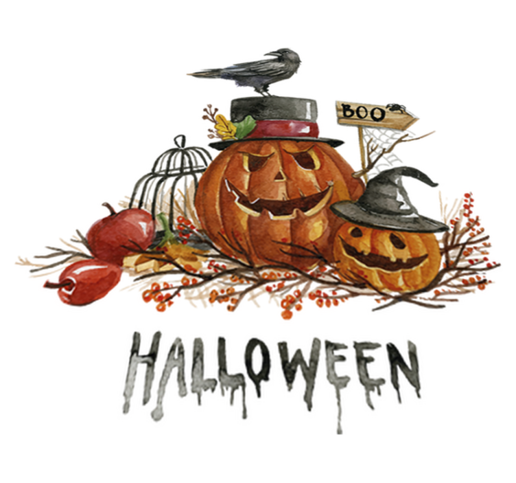 Tapis vinyle pour halloween citrouilles terrifiantes - TenStickers