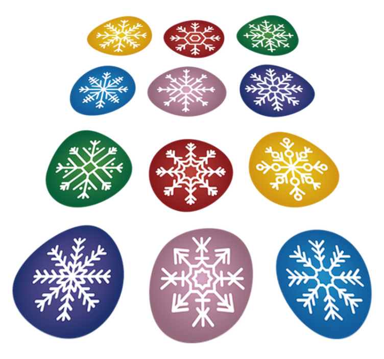 Tapis vinyle noël flocons de neige colorés - TenStickers