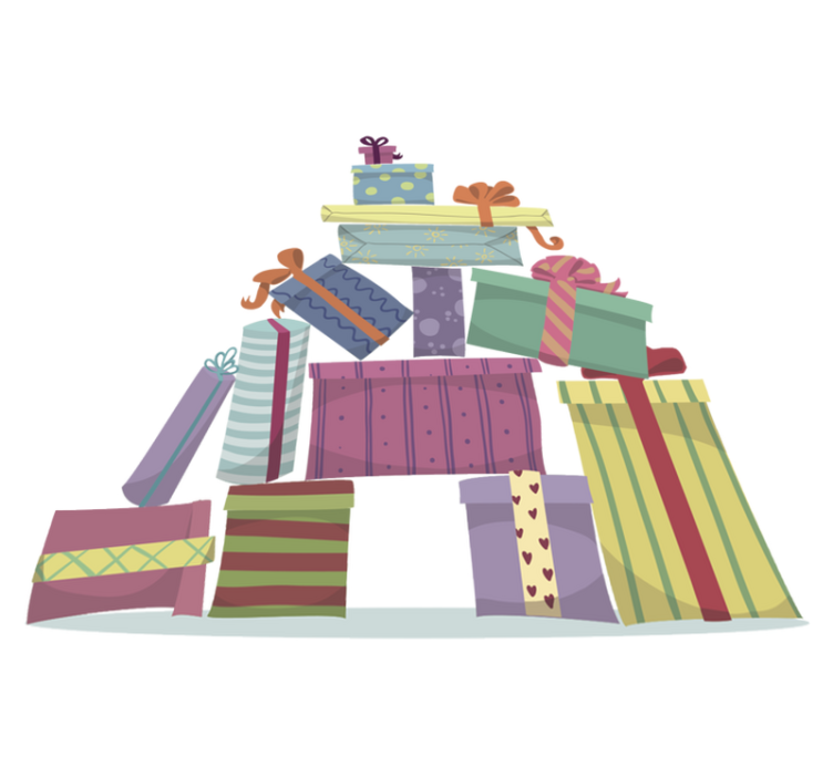 Tapis vinyle noël montagne de cadeaux - TenStickers