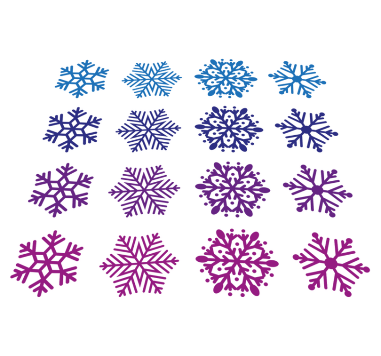 Tapis vinyle noël pack de flocons violets et bleus - TenStickers