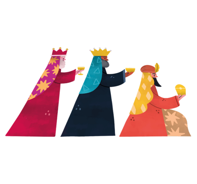 Tapis vinyle noël rois mages aquarelle - TenStickers