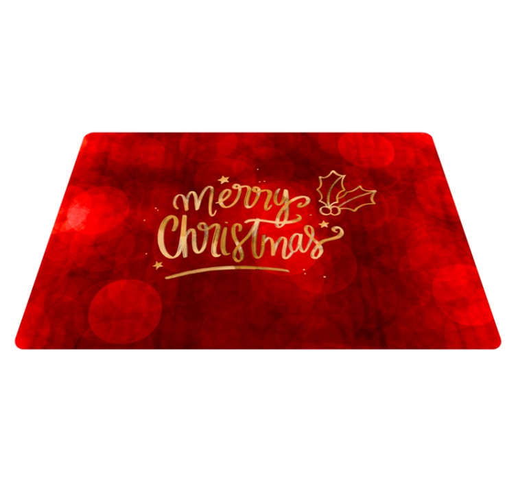 Tapis vinyle noël joyeux noël en rouge - TenStickers