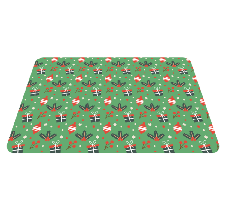 Tapis vinyle noël motif bonbons de noël vert - TenStickers