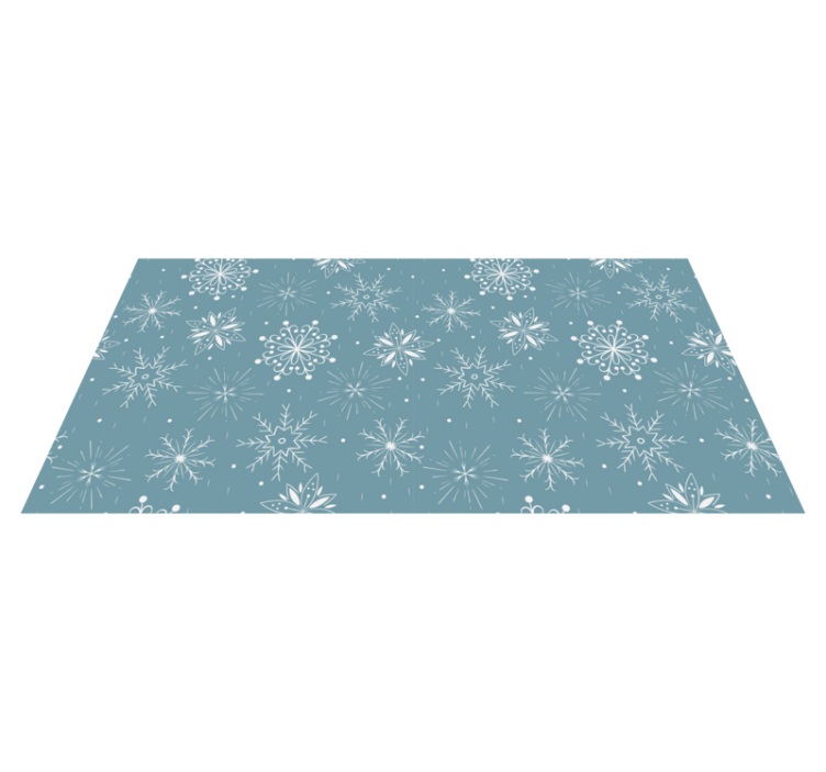 Tapis vinyle noël flocons bleus et blancs - TenStickers