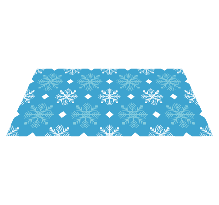 Tapis vinyle noël flocons de neige tons bleus - TenStickers