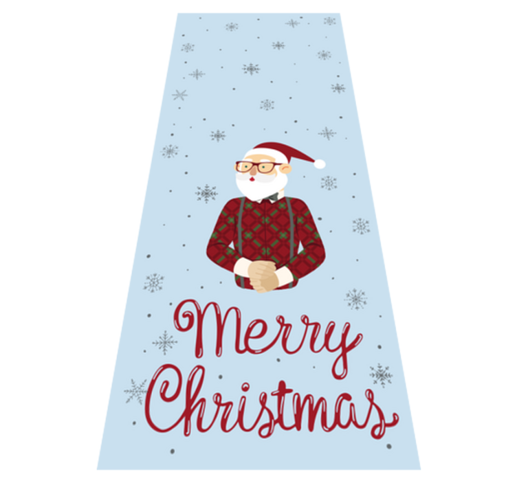 Tapis vinyle noël noël hipster heureux - TenStickers