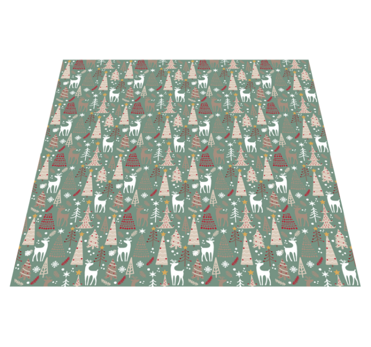 Tapis vinyle noël motif forêt de noël - TenStickers