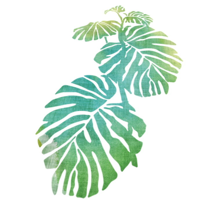 Tapis vinyle plantes aquarelle côtes d'adam - TenStickers