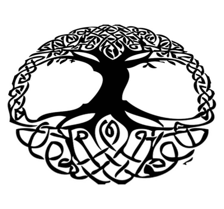 Tapis vinyle plantes arbre noir celta - TenStickers