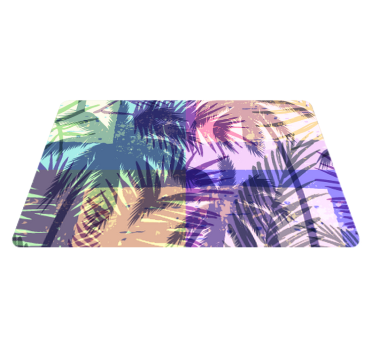 Tapis vinyle plantes motif palmiers rétro - TenStickers
