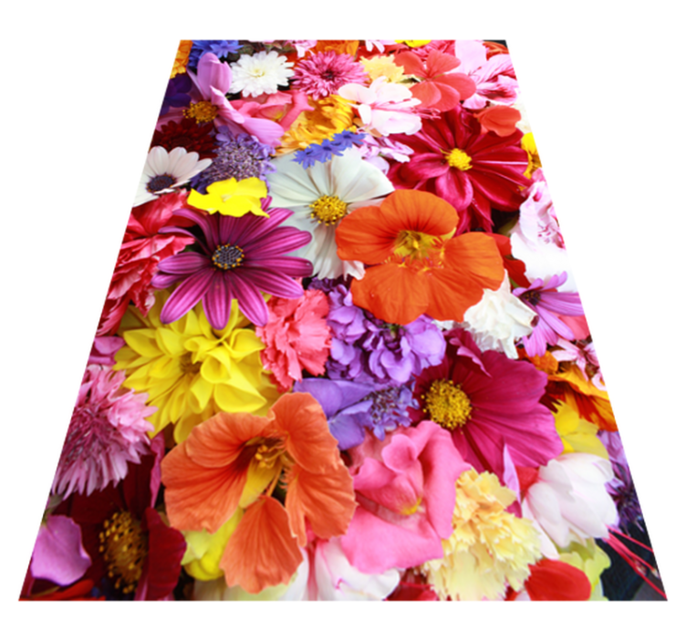 Tapis vinyle plantes avec de nombreuses fleurs colorées - TenStickers