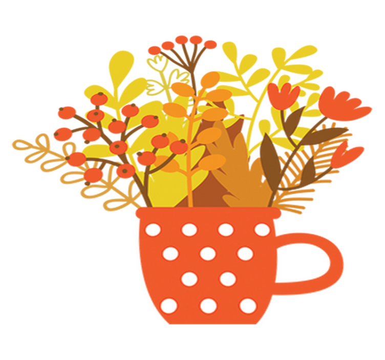 Tapis vinyle plantes pot d'automne - TenStickers