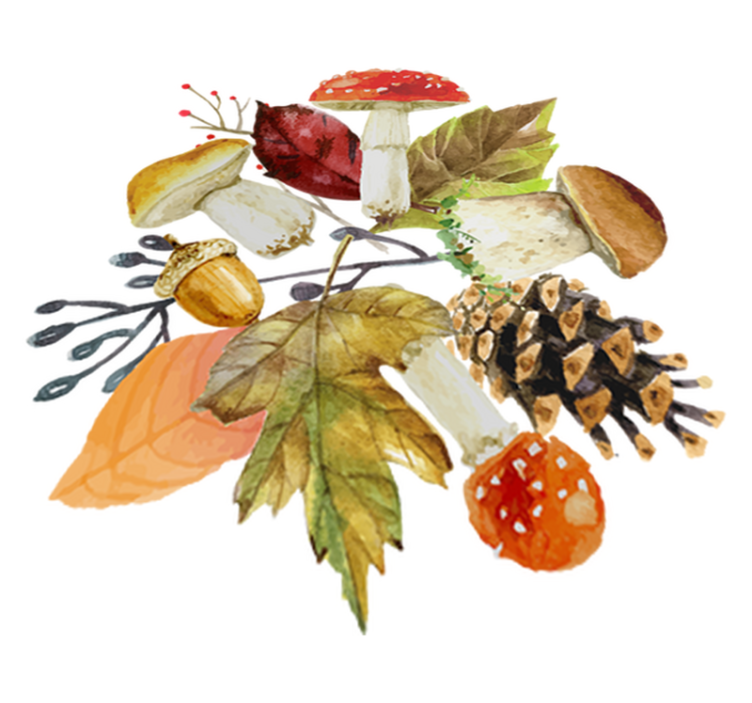 Tapis vinyle plantes éléments d'automne - TenStickers