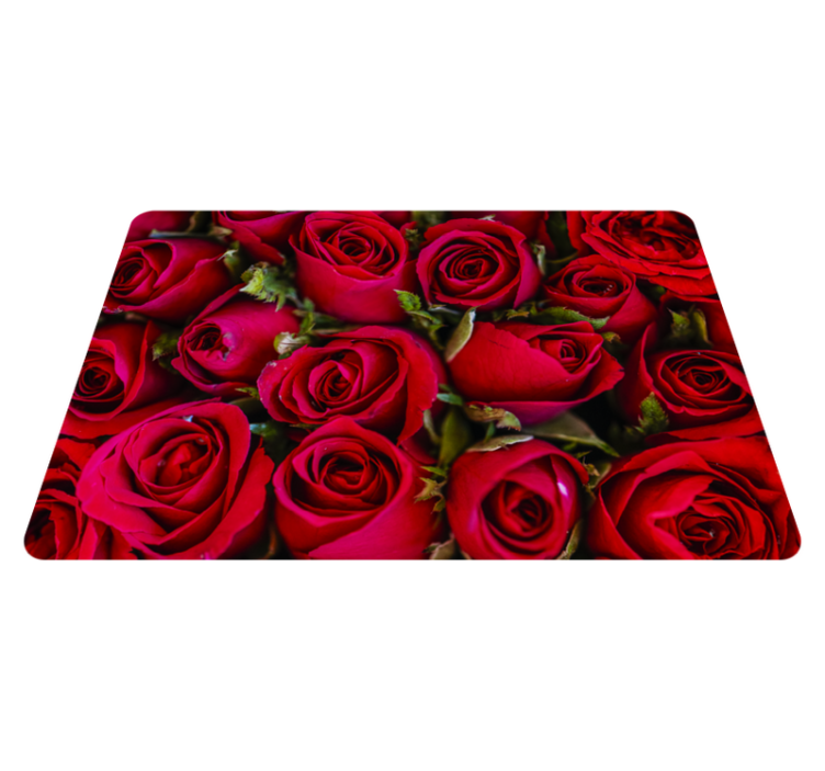 Tapis vinyle plantes style floral rouge - TenStickers
