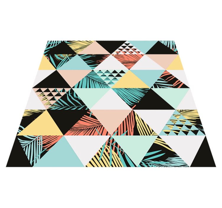 Tapis vinyle plantes triangles tropicaux - TenStickers