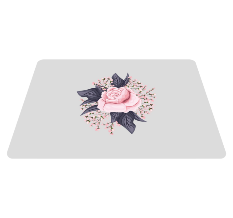 Tapis vinyle plantes design floral incroyable en rose - TenStickers