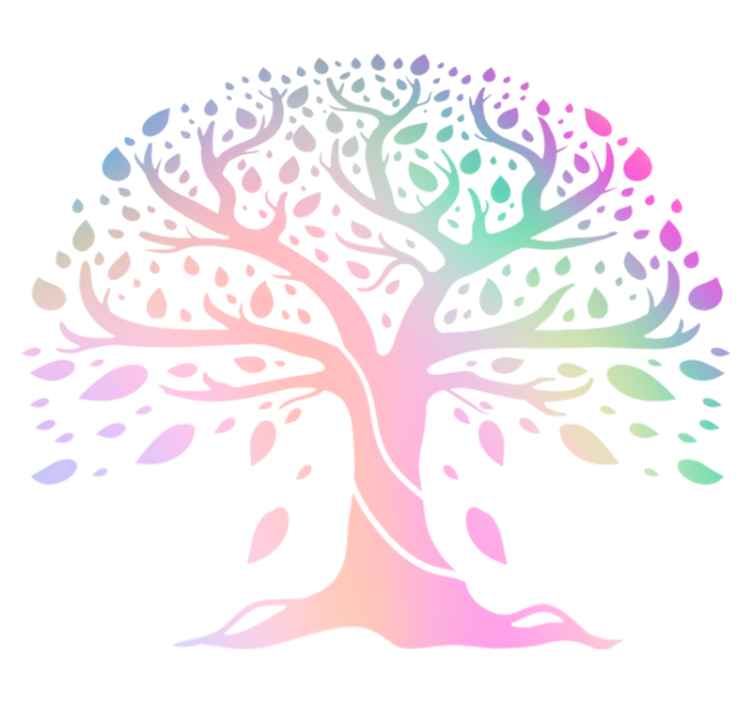 Tapis vinyle plantes arbre de vie couleurs arc-en-ciel - TenStickers