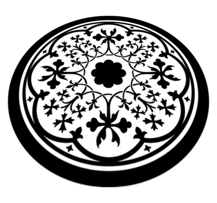 Tapis vinyle plantes rosace gothique - TenStickers