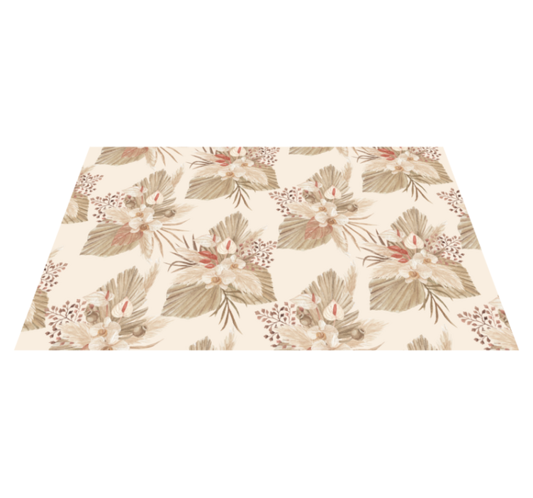 Tapis vinyle plantes fleurs séchées beiges - TenStickers