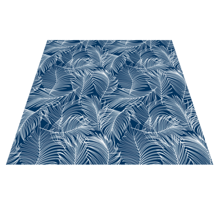 Tapis vinyle plantes feuilles bleues élégantes - TenStickers