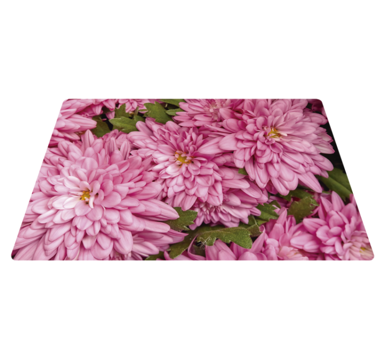 Tapis vinyle plantes fleurs roses de printemps - TenStickers