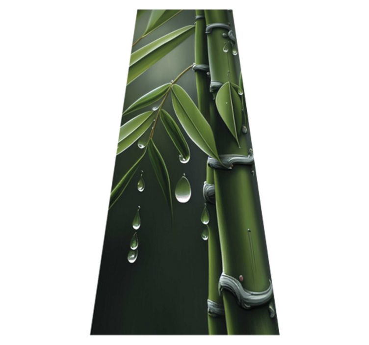 Tapis vinyle plantes bambou avec gouttes - TenStickers