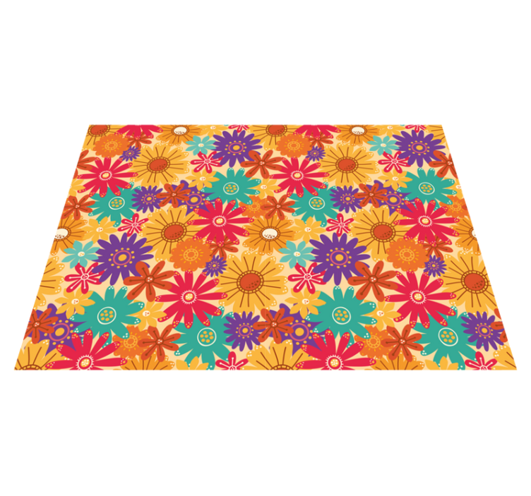 Tapis vinyle plantes lot de fleurs - TenStickers