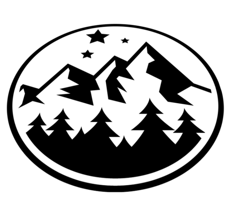 Tapis vinyle plantes scène de forêt montagneuse - TenStickers