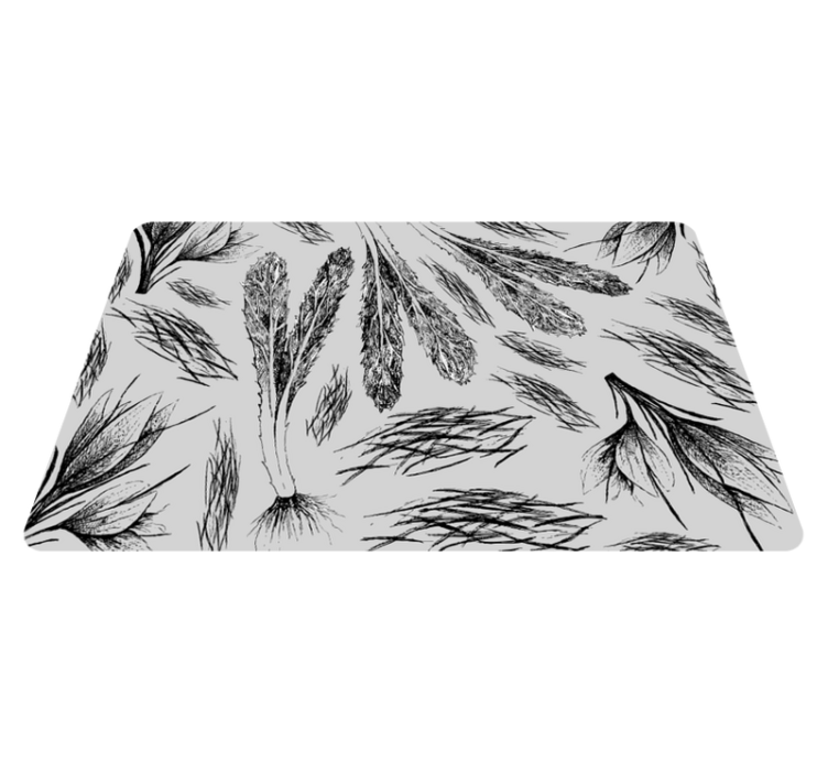 Tapis vinyle plantes motif gris sec - TenStickers