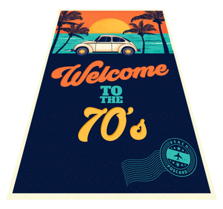 Tapis vinyle vintage bienvenue dans les années 70 - TenStickers
