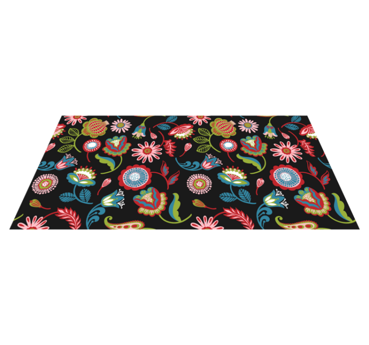 Tapis vinyle plantes motif folklorique coloré - TenStickers