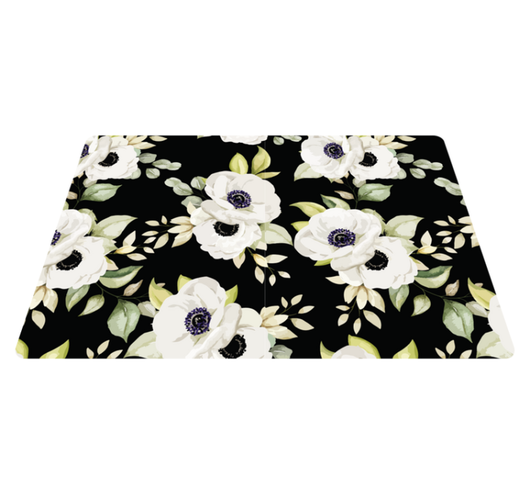 Tapis vinyle plantes style noir élégant - TenStickers