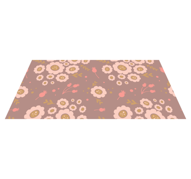 Tapis vinyle plantes motif pastel - TenStickers