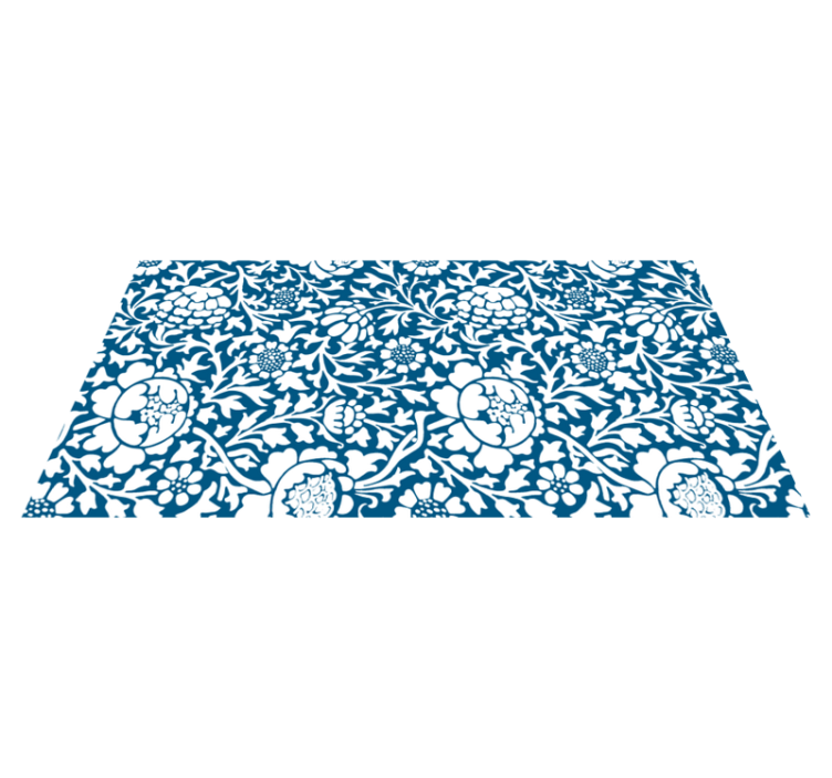 Tapis vinyle plantes bleu marine - TenStickers