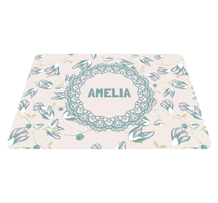 Tapis vinyle plantes feuilles et nom - TenStickers