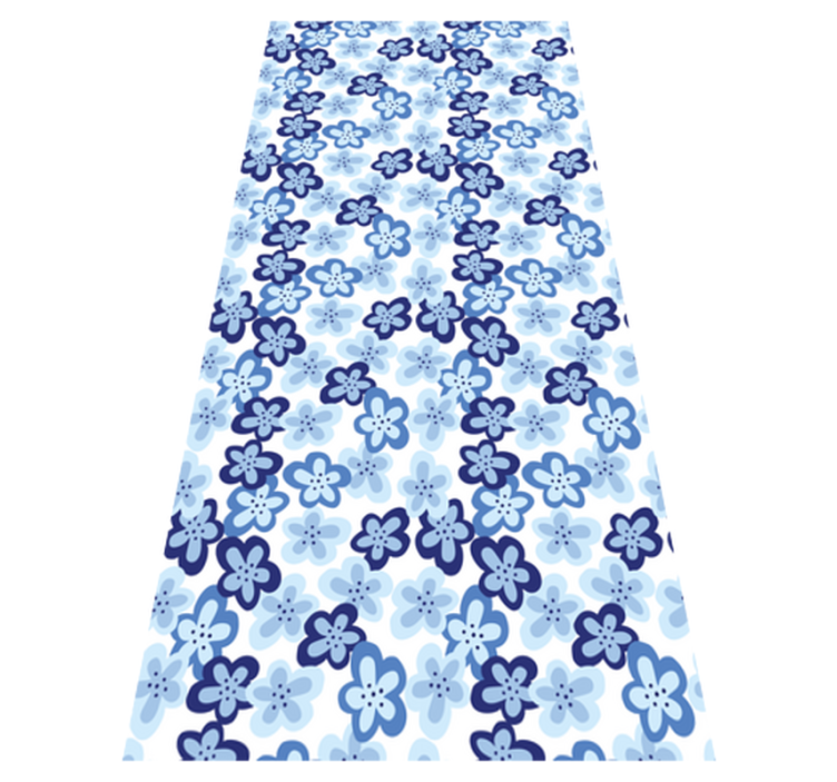 Tapis vinyle plantes motif fleuri nordique - TenStickers