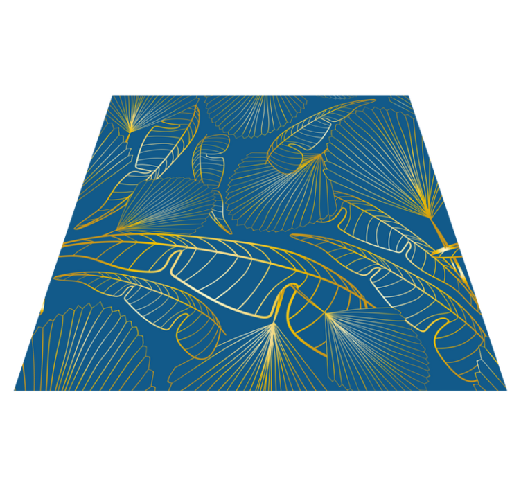 Tapis vinyle plantes feuilles dorées - TenStickers